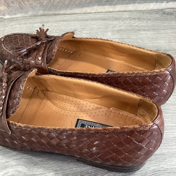 Pelle Line Tassled Woven Loafer Size 11M Leather Slip On Dress Shoe Brown Spain main image 12